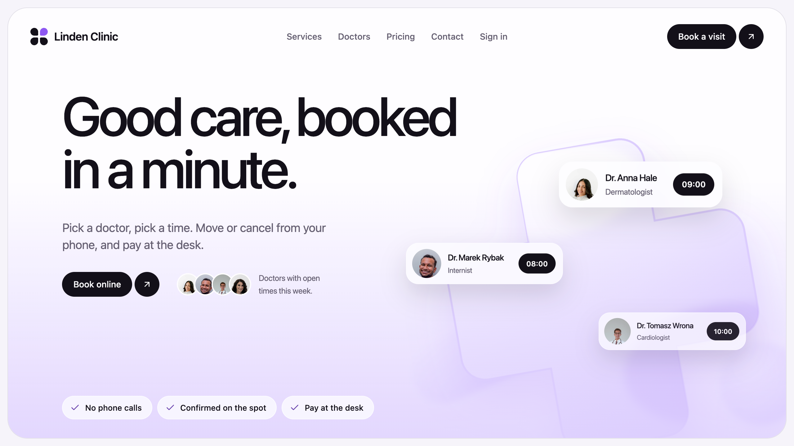 Clinic screen