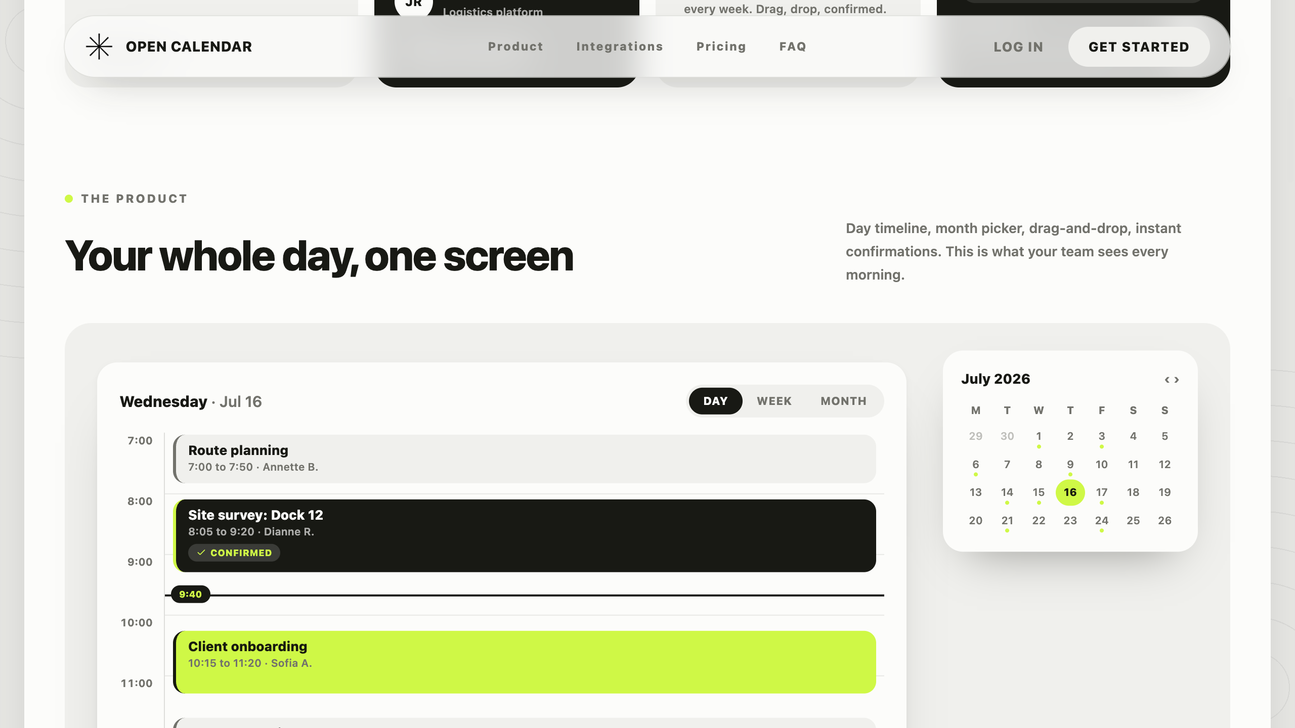 Open Calendar template cover, light mode