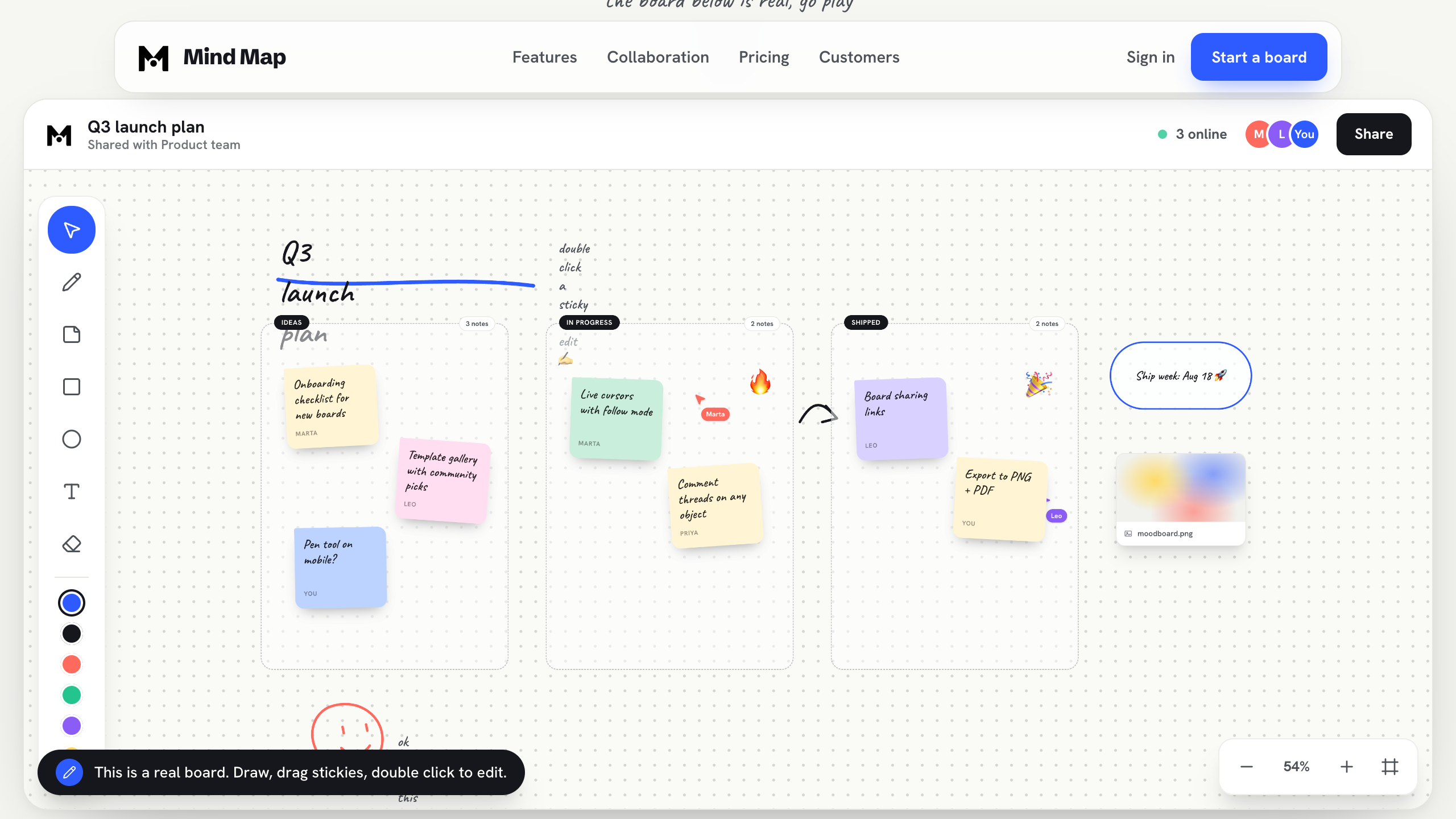 Mind Map template cover, light mode